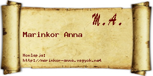 Marinkor Anna névjegykártya